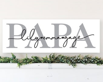 Personalized Papa Sign - Rustic Wood Father's Day Gift