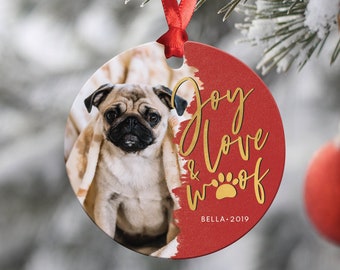 Personalized Dog Photo Christmas Ornament - First Christmas