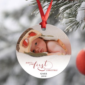 Baby's First Christmas Ornament - Photo Ornament - Personalized Christmas Ornament - First Christmas - Christmas Ornament