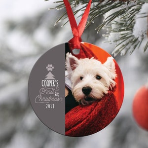 Dog's First Christmas Ornament - Photo Ornament - Personalized Christmas Ornament - First Christmas - Cat's First Christmas