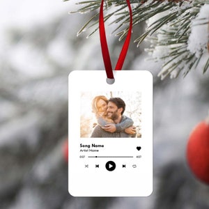 Custom Song Plaque - Christmas Photo Ornament  - Unique Wedding Gift