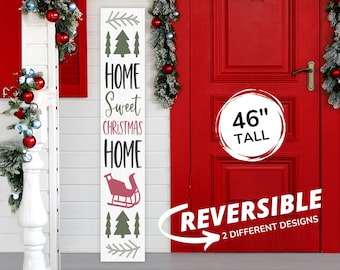 Christmas Porch Sign: Home Sweet Home, Weatherproof Aluminum, 46" Tall