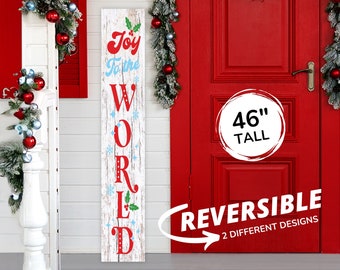 Joy To The World Christmas Porch Sign: Weatherproof Winter Decor (7.75" x 46")