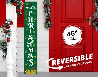 Merry Christmas Porch Sign: Weatherproof Holiday Front Door Decor (46")