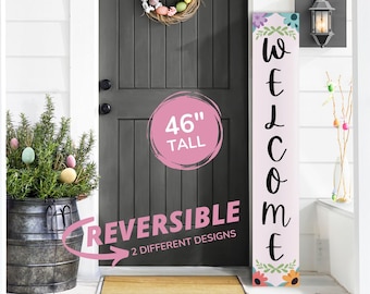 Welcome Spring, Floral Porch Sign, Spring Decor, Hello Spring Decoration, Front Porch Leaner, Welcome Porch Leaner, Front Porch Sign