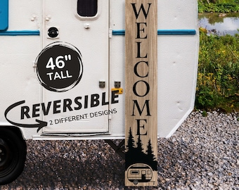 Welcome Camper Sign, Camping Decor, Camper Gift, Happy Camper, Campground Sign, Welcome Camp Sign, RV Gift, Camper Sign, Front Sign