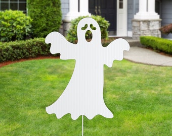 Halloween Decorations Outdoor - Yard Sign - Outdoor Halloween Decor - Ghost Sign