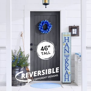 Hanukkah Welcome Sign: Weatherproof Holiday Door Decor (46&quot;)