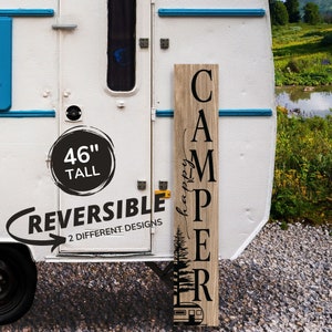 Happy Camper Sign, Happy Campers, Camper Life, Camping Gift, Camping Sign, Outdoor Living Gift, Campsite Sign, Camp Sign, Outdoor Sign