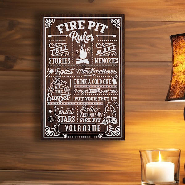 Fire Pit Sign, Outdoor Fire Pit, Firepit Gifts, Cabin Gift, Cabin Decor, Camping Decor, Family Outdoor Sign, Backyard Outdoor Sign