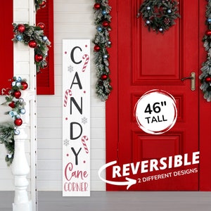 Candy Cane Lane, Candy Cane Christmas, Santa Sign, Front Porch Sign, Porch Sign Decor, Christmas Porch Sign, Welcome Porch Signs