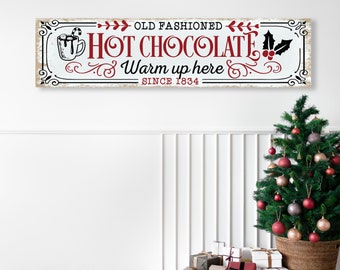 Hot Chocolate Sign: Farmhouse Christmas Wall Decor