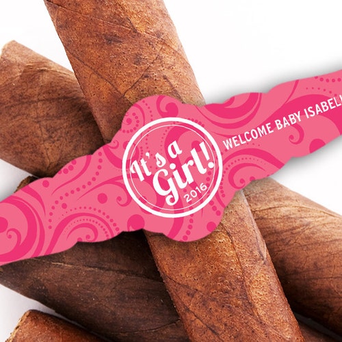 Baby shower cigar labels