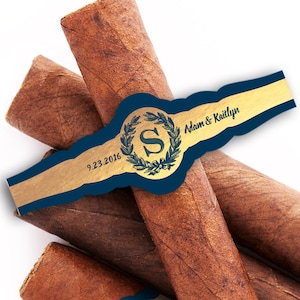 Custom Cigar Bands - Wedding Cigar Labels - Cigar Bar - Monogram - Cigar Bands