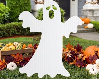 Ghost Yard Sign, Outdoor Halloween Decorations, Spooky Ghost Signs, Weatherproof Halloween Yard Decor, Halloween Home & Garden Decor