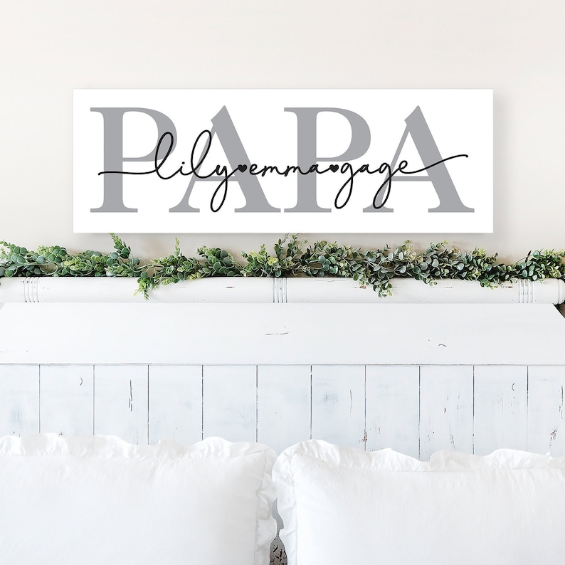 Script Papa Personalized Papa Sign - Rustic Wood Father's Day Gift - Etsy