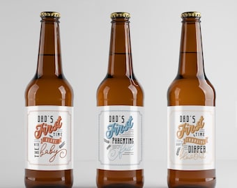 First Father Milestones, New Father's Day Gift, Dad's Firsts, Funny Beer Labels