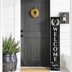 Personalized Family Name Welcome Porch Sign: Weatherproof 46" Leaner