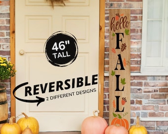 Hello Fall Porch Sign: Weatherproof Autumn Decor (7.75" x 46")