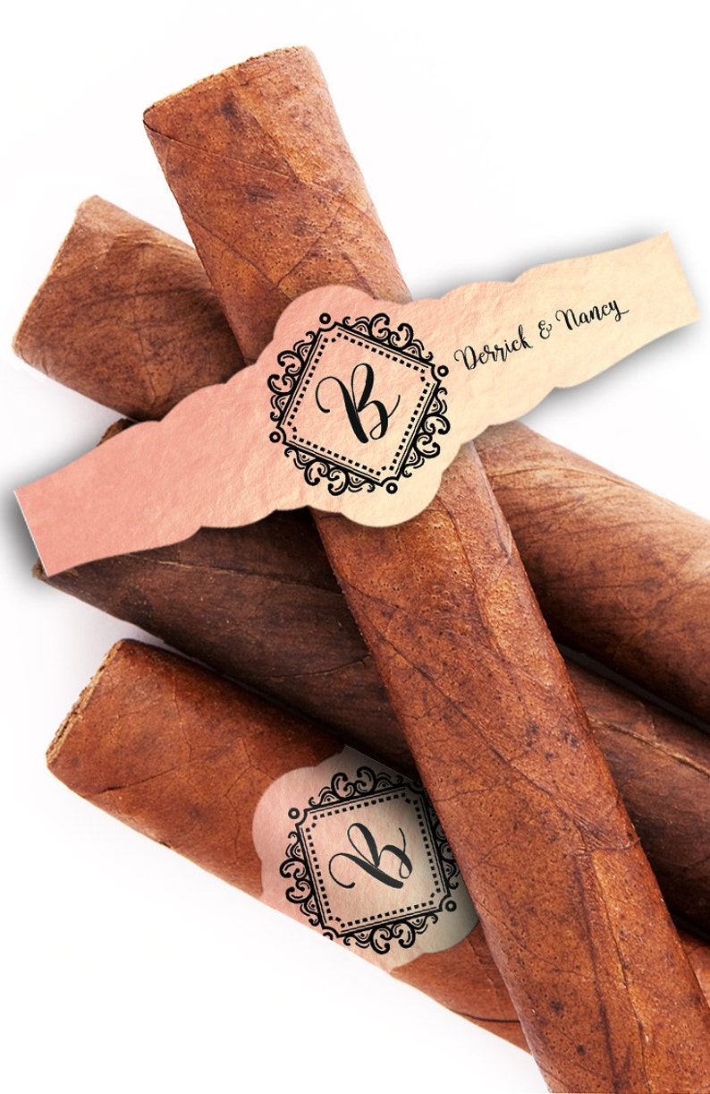 Monogram Custom Cigar Bands Wedding Cigar Labels Cigar Etsy