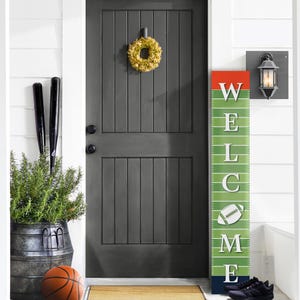 Football Welcome Porch Sign: Weatherproof Family Gift