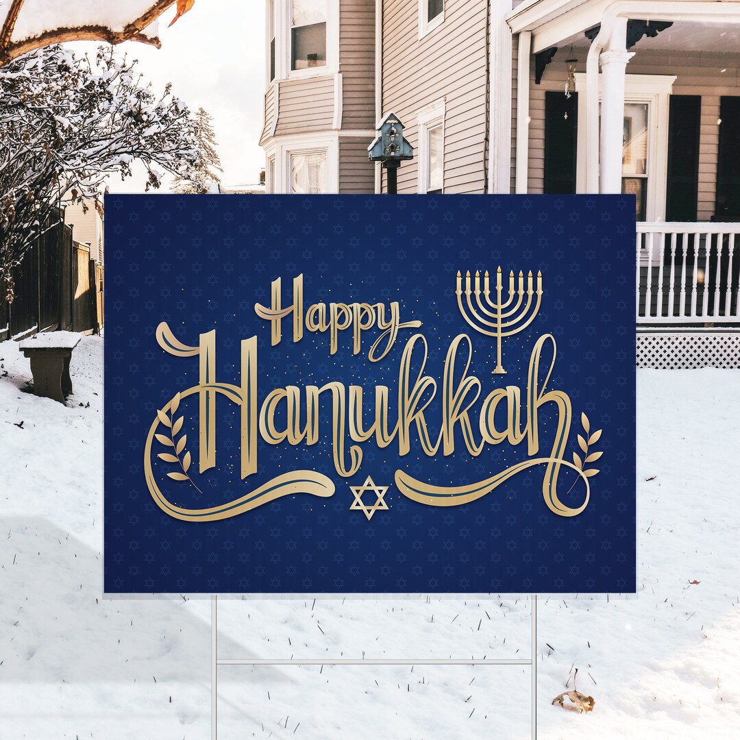 Outdoor Hanukkah Decorations Yard Sign Outdoor Hanukkah Decor Etsy