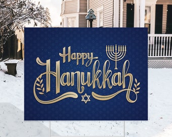 Outdoor Hanukkah Decorations - Yard Sign - Outdoor Hanukkah Decor