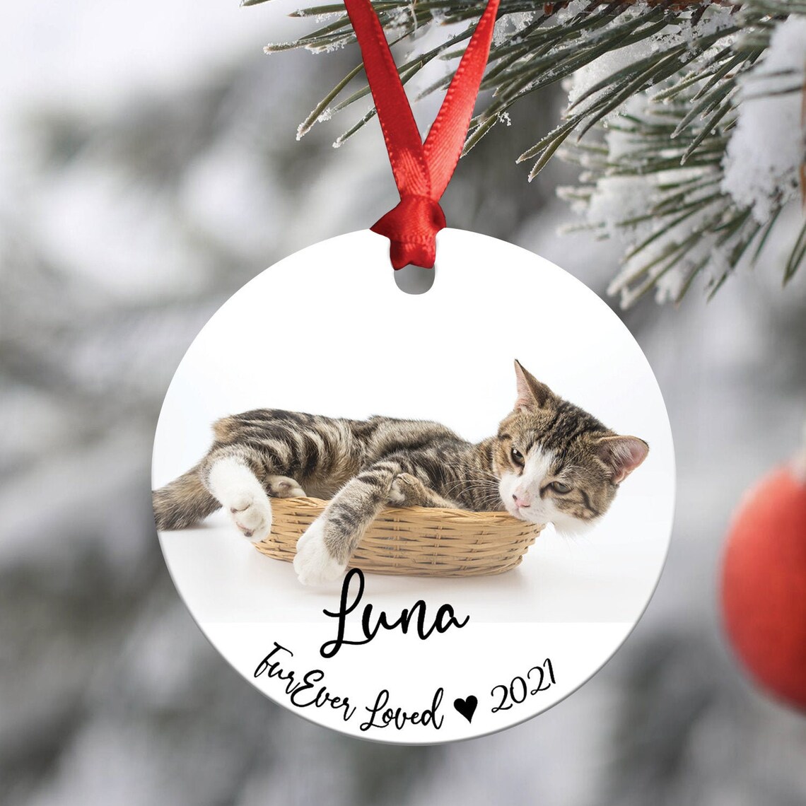 Pet Memorial Photo Ornament Cat Loss Gift Cat Remembrance Etsy