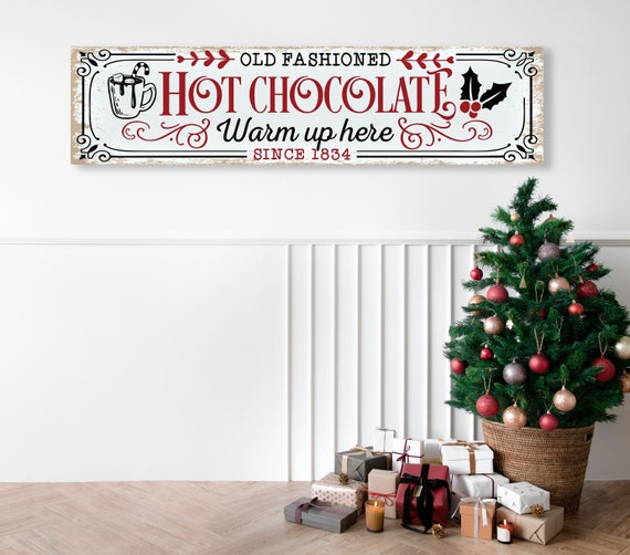 Hot Chocolate Sign: Farmhouse Christmas Wall Decor