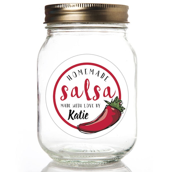 Canning Labels - Salsa Jar Labels - Homemade Labels - Homemade Jar Labels - Custom Stickers - Mason Jar Labels - Kitchen Labels - Jar Labels