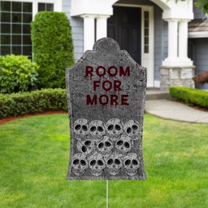 Spooky Halloween Graveyard Tombstone Yard Sign: Haunted Outdoor Decoration for Home & Cemetery