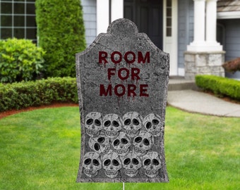 Enseigne de jardin Spooky Halloween Graveyard Tombstone : décoration d'extérieur hantée pour la maison et le cimetière