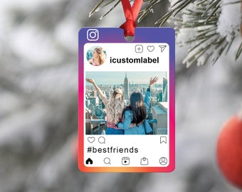 Personalized Instagram Photo Christmas Ornament - Friend Gift
