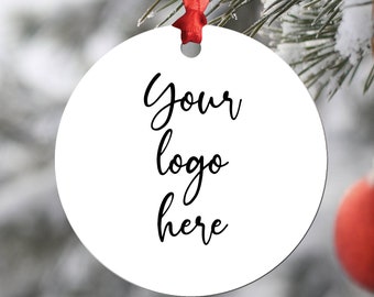 Personalized Photo Christmas Ornament: Business Logo Gift