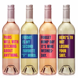 Funny Stickers, Wine Labels, Funny Gifts, Birthday Gift, Labels, Birthday Gifts for Her, Unique Gifts, Employee Appreciation Gift, Boss Gift