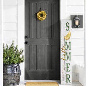 Lemon Summer Porch Sign: Weatherproof Vertical Hello Summer Decor (7.75&quot; x 46&quot;)