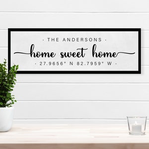Personalized Home Coordinates Sign: Realtor Gift, New Home Decor