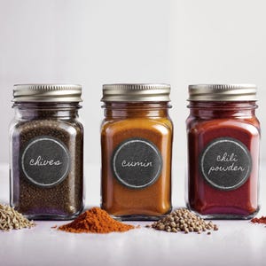 Étiquettes de pots d'épices gastronomiques : style tableau (paquet de 30) image 1