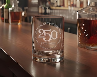 Verre America 250th Anniversary : cadeau patriotique gravé