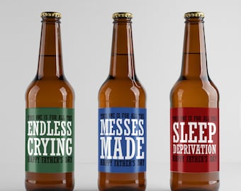 New Dad Gift From Baby, First Time Daddy, Funny Beer Labels