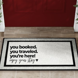 Personalized Airbnb Welcome Doormat - Custom Front Door Decor for Hosts and Guests