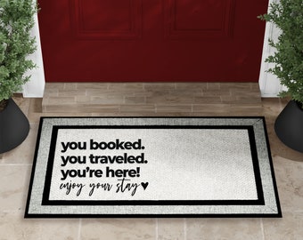 Personalized Airbnb Welcome Doormat - Custom Front Door Decor for Hosts and Guests