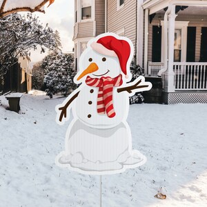 Outdoor Christmas Decorations - Snowman - Yard Sign - Outdoor Christmas Decor
