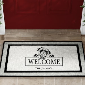 Pug - Dog Welcome Mat - Dog Doormat - Pet Parent Gift - Welcome Mat - Personalized Doormat - Funny Doormat