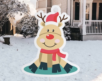 Outdoor Christmas Decorations - Reindeer - Christmas Decorations Outdoor - Yard Sign - Outdoor Christmas Decor