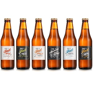 First Father Milestones, New Father&#39;s Day Gift, Dad&#39;s Firsts, Funny Beer Labels