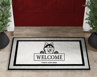 Siberian Husky - Dog Welcome Mat - Dog Doormat - Pet Parent Gift - Welcome Mat - Personalized Doormat - Funny Doormat