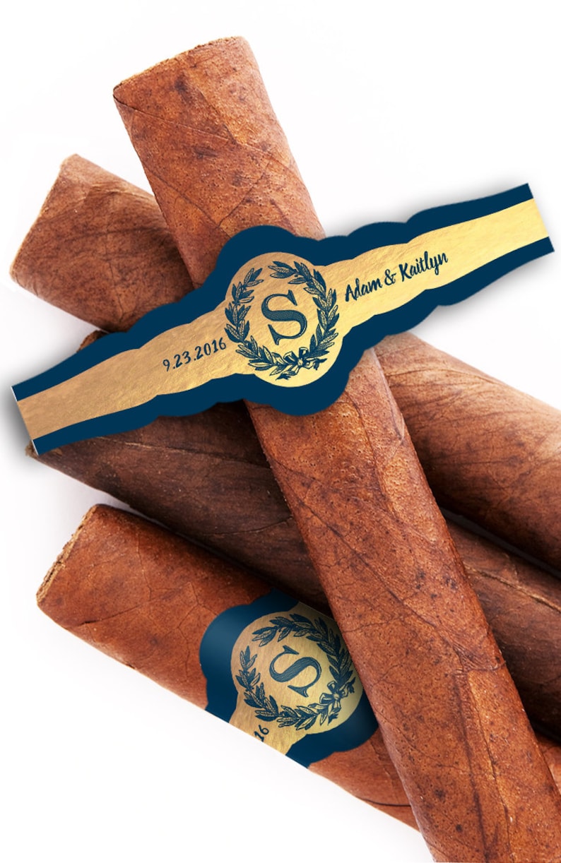 Custom Wedding Cigar Bands – Monogram Cigar Labels image 3