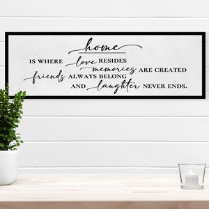 Home Is Where Love Resides Wood Sign - Family Wall Decor