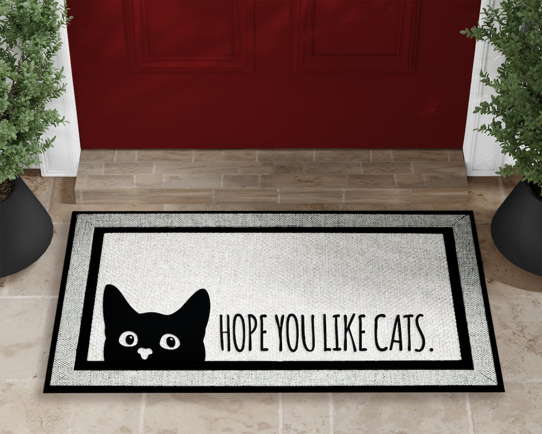 Cat Door Mat Front Door Mat Cat Mat Custom Mat Etsy